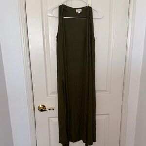 Olive Green Sleeveless Maxi Dress